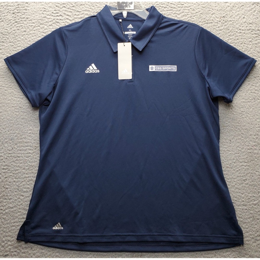 Adidas CBS Sports Golf Polo Shirt Womens XL Navy Tournament Performance Popover